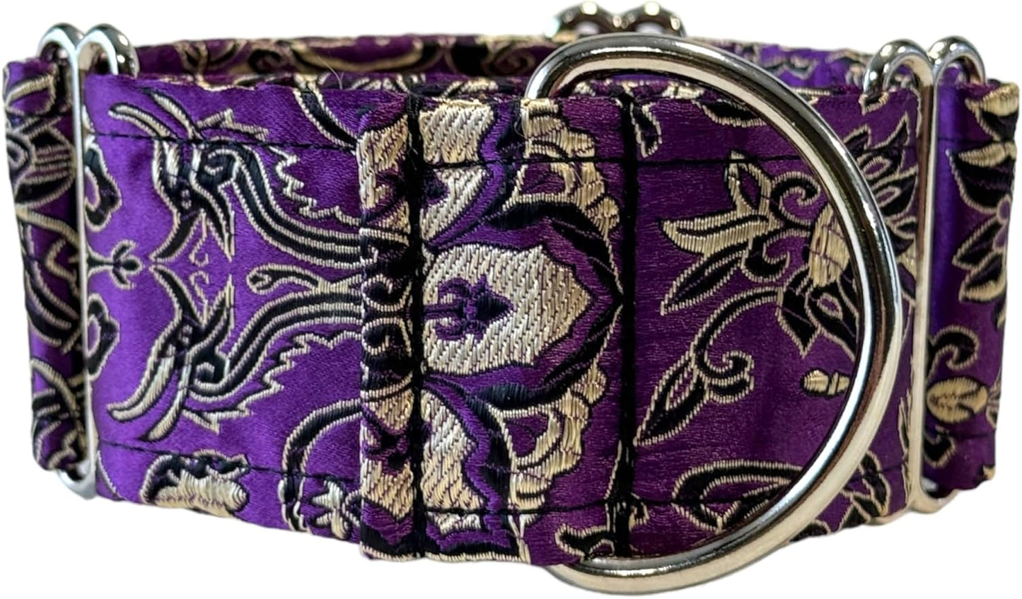 Sgang Extra Soft Martingale Dog Collar for Greyhound Saluki Whippet and Other Breeds with Similar Neck 2"" Wide (Purple M 11""-14""), Pink