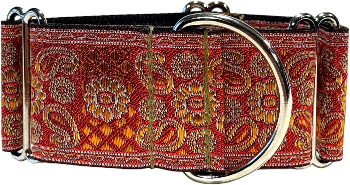 Martingale Dog Collar for Greyhound Saluki Whippet and Other Breeds with Similar Neck 2 Inches Wide (M 11 Inches -14 Inches )