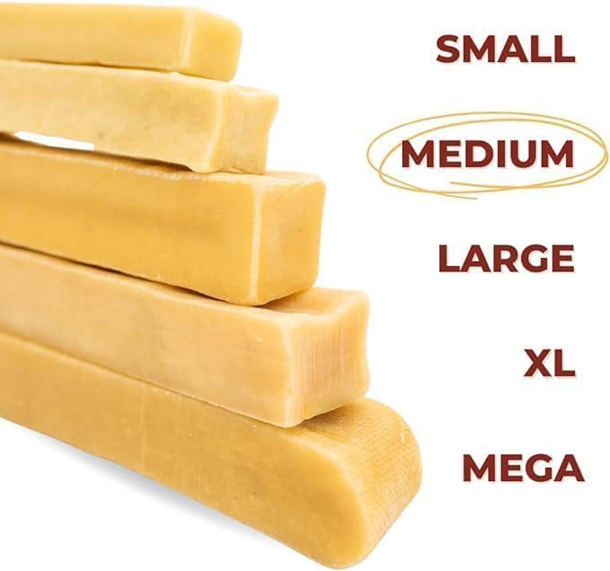 Bully Bunches Premium Fruit-Flavored Himalayan Yak Chew for Dogs - 100G, All-Natural, Long-Lasting, Authentic Yak Milk, Healthy Dental Chew, High-Protein (Medium Assorted - 4PK, Assorted)