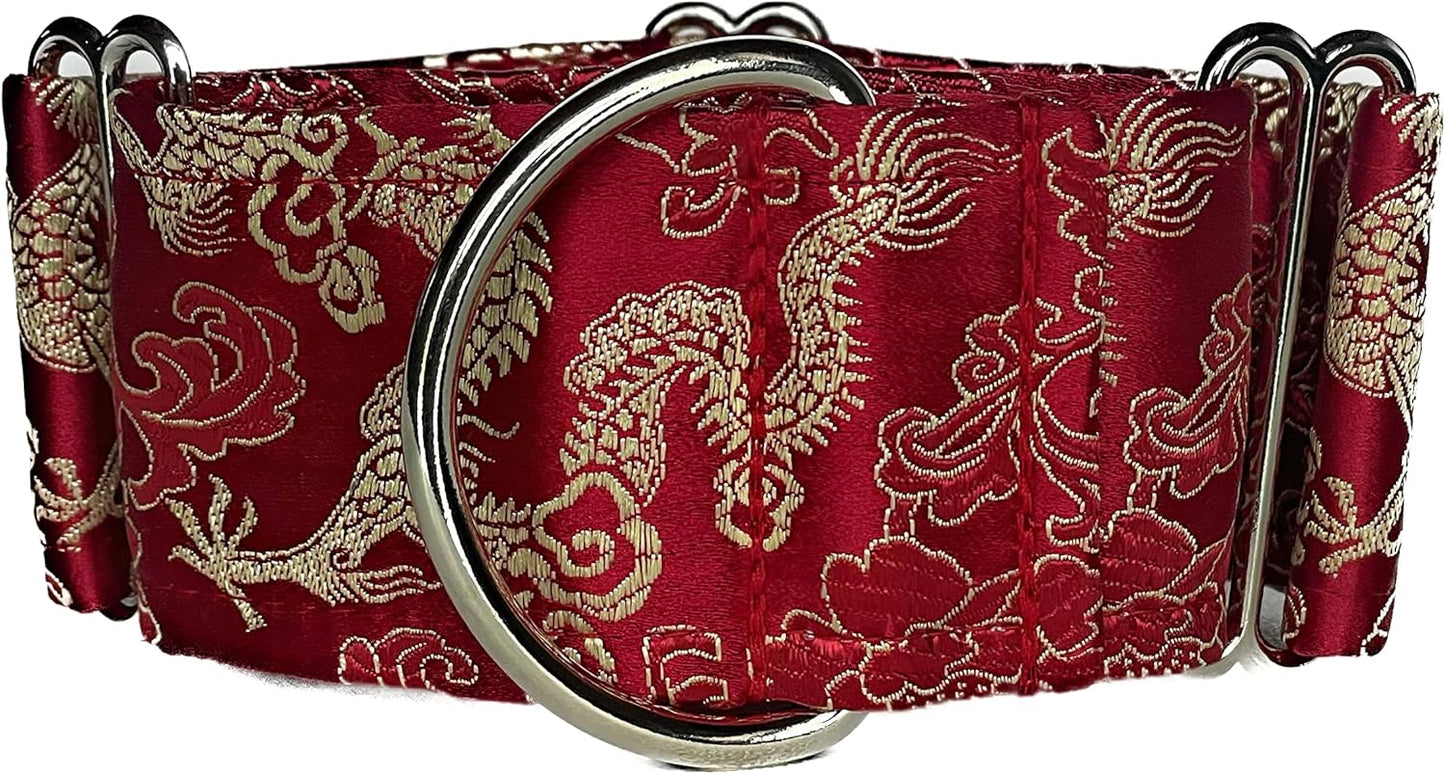 Extra Soft Martingale Dog Collar for Greyhound Saluki Whippet and Other Breeds with Similar Neck 2" Wide (M 11"-14")