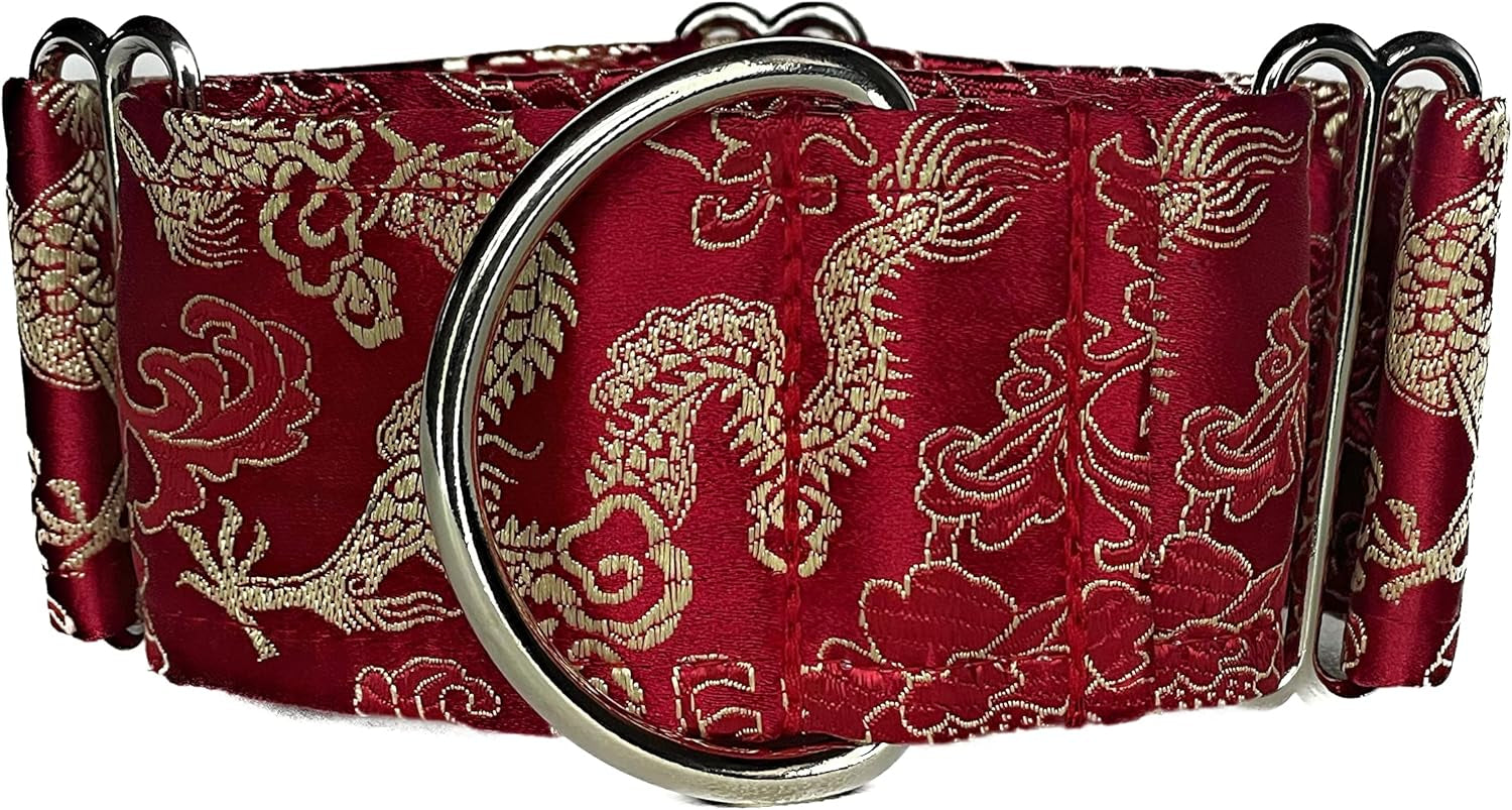 Extra Soft Martingale Dog Collar for Greyhound Saluki Whippet and Other Breeds with Similar Neck 2" Wide (M 11"-14")