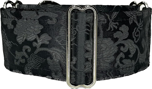 Extra Soft Martingale Dog Collar for Greyhound Saluki Whippet and Other Breeds with Similar Neck 2Ft Wide (Black, L 14Ft -18Ft )