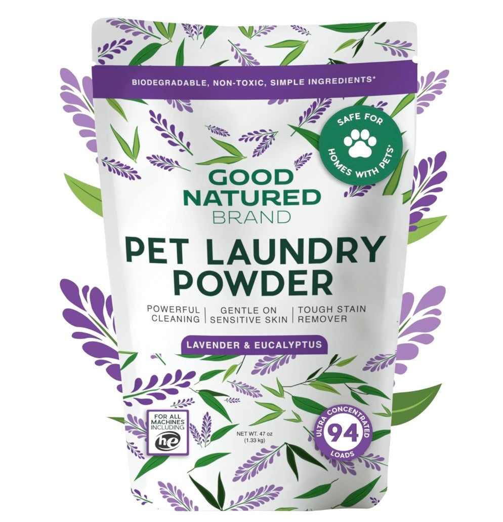 Detergente en polvo para mascotas: quitamanchas y olores (menta, 1,2 litros / 94 cargas)