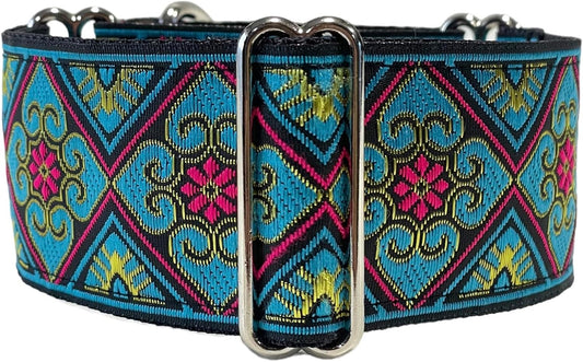 Sgang Martingale Dog Collar for Greyhound Saluki Whippet and Other Breeds with Similar Neck 2" Wide (L 14-18")